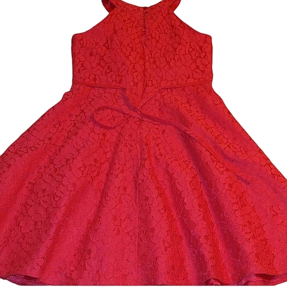 Emily West - Berry red lace dress with rhinestone waist - size 12 - Picture 3 of 3